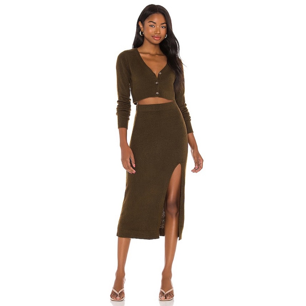NWT L’Academie Cardigan and Midi Skirt Set in XXS